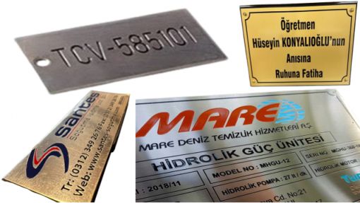 Asit İndirme Metal Etiket
